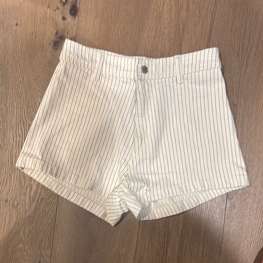 Striped White Women's Shorts